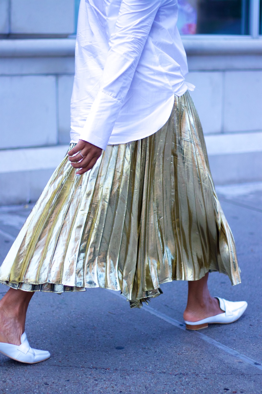 metallic gold skirts