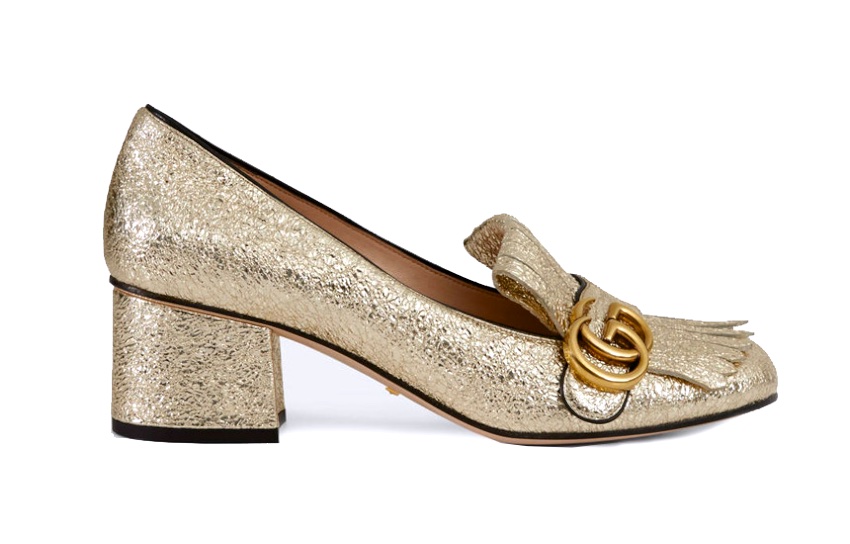 Gucci marmot gold shoes