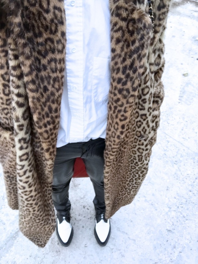 leopard print coat