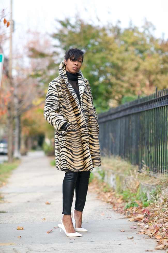 Tiger print coat