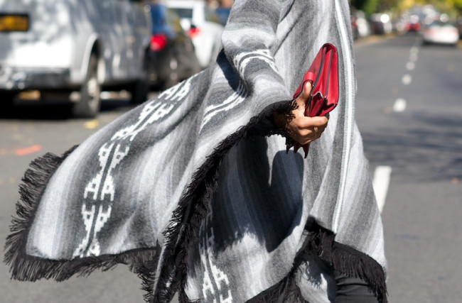 wool fringe poncho