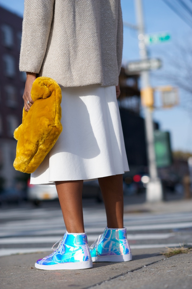 Topshop faux fur clutch