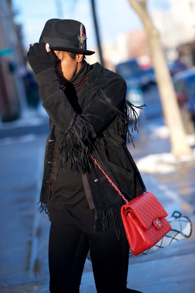 Chanel red jumbo bag