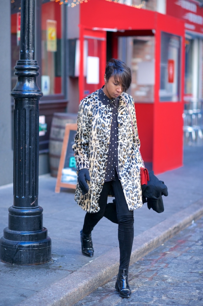 Leopard print coat