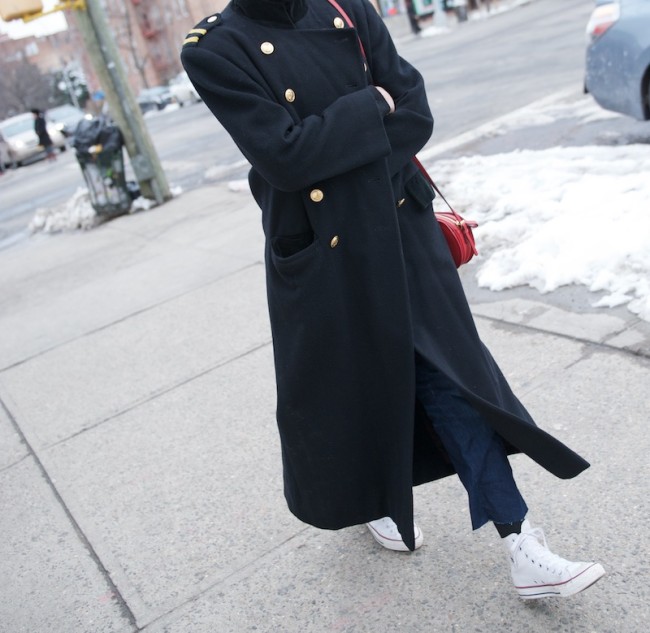 black military style coat