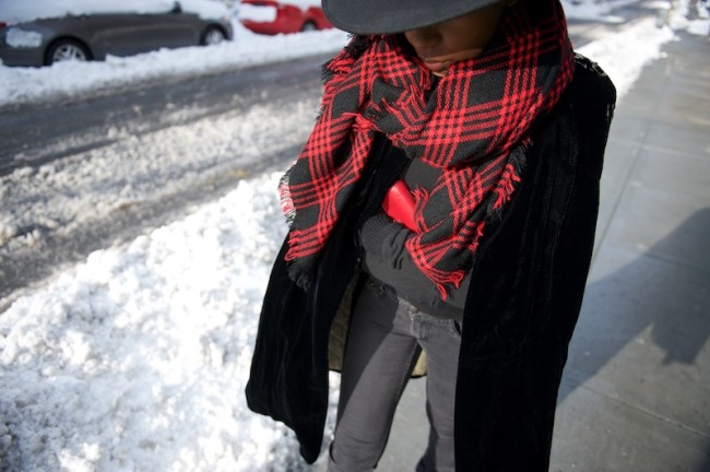 red plaid scarf