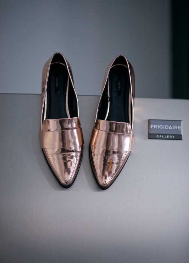 rose gold loafers