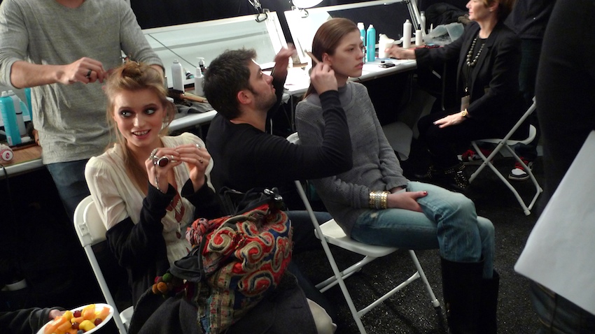 backstage at NYFW