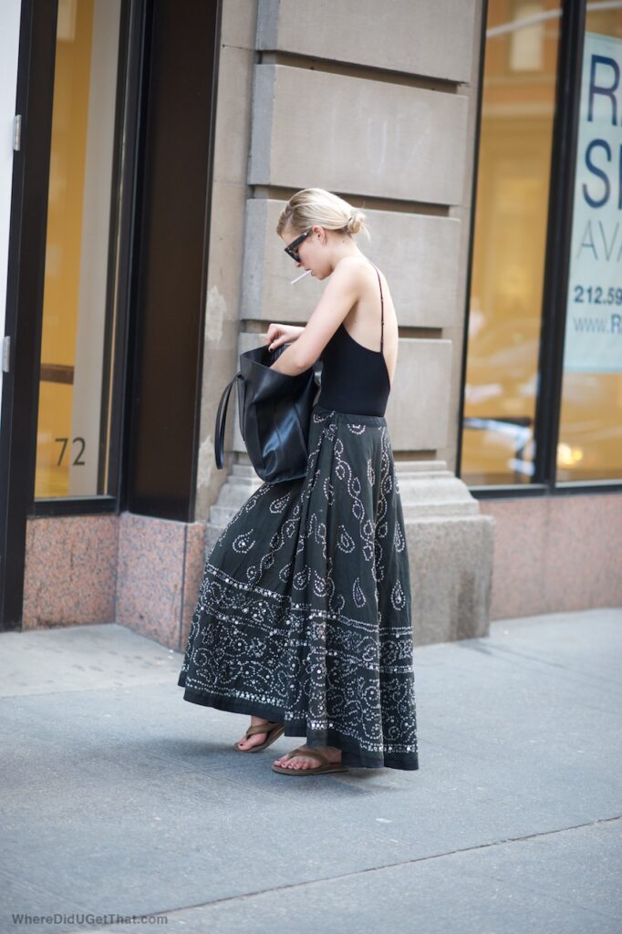 Black leather tote