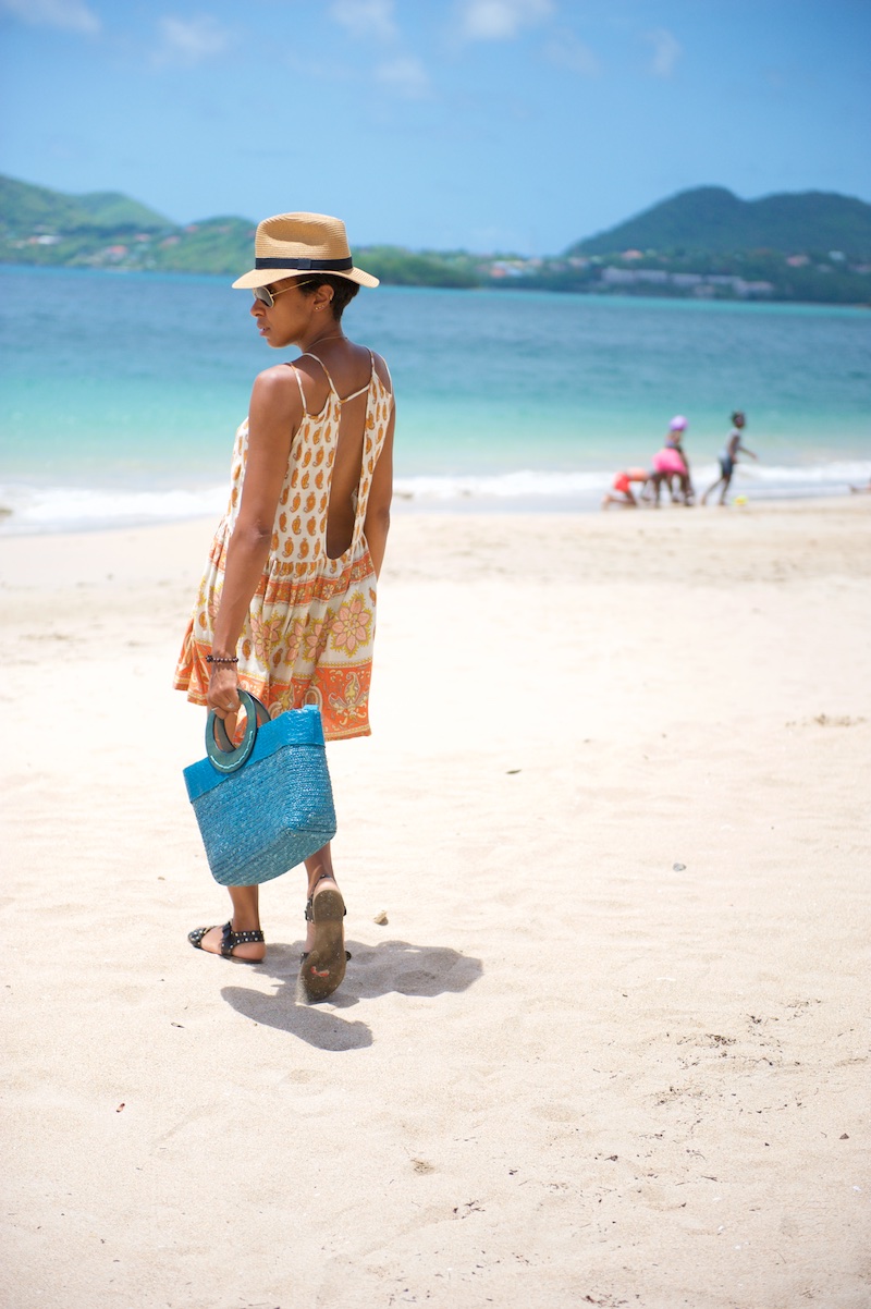 panama hat, sandals, straw bag, vacation outfits