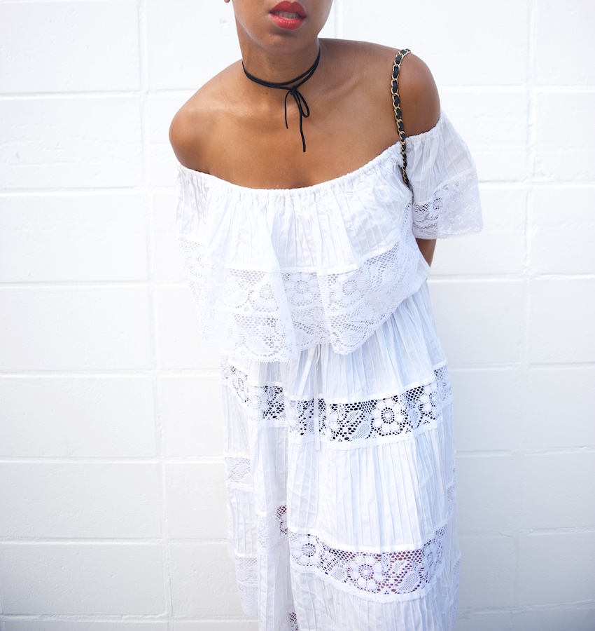 off the shoulder dress