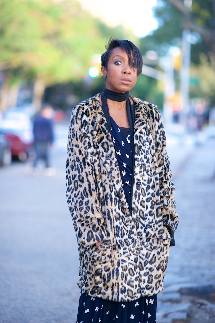 Topshop leopard print coat