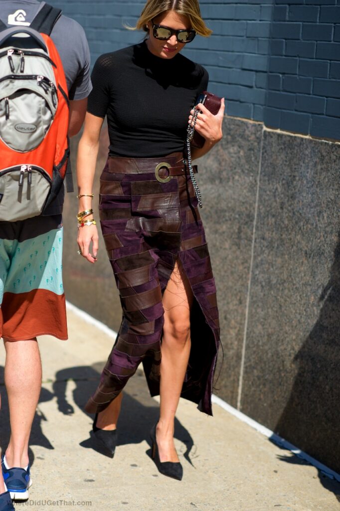 Calvin Klein patchwork suede skirt