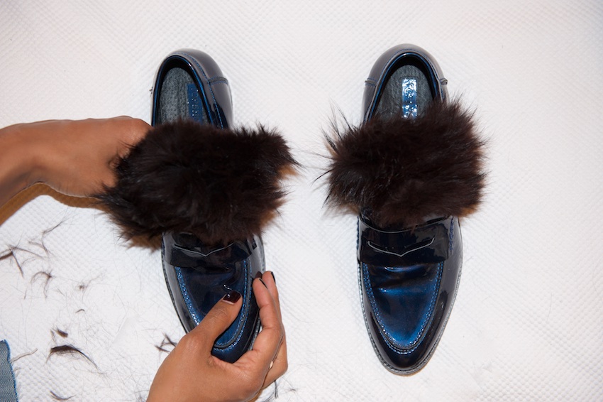 fur loafer