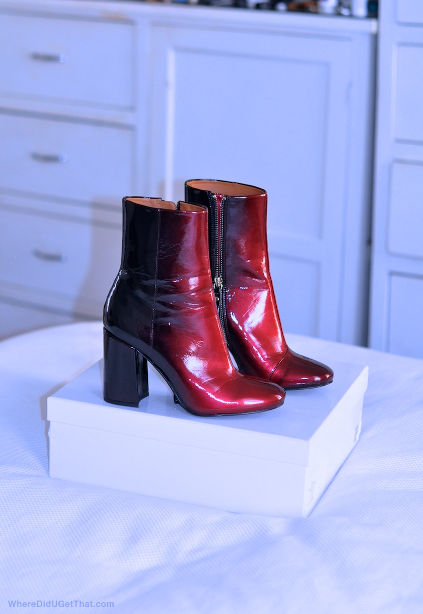 &otherstories glossy gradient patent leather boots