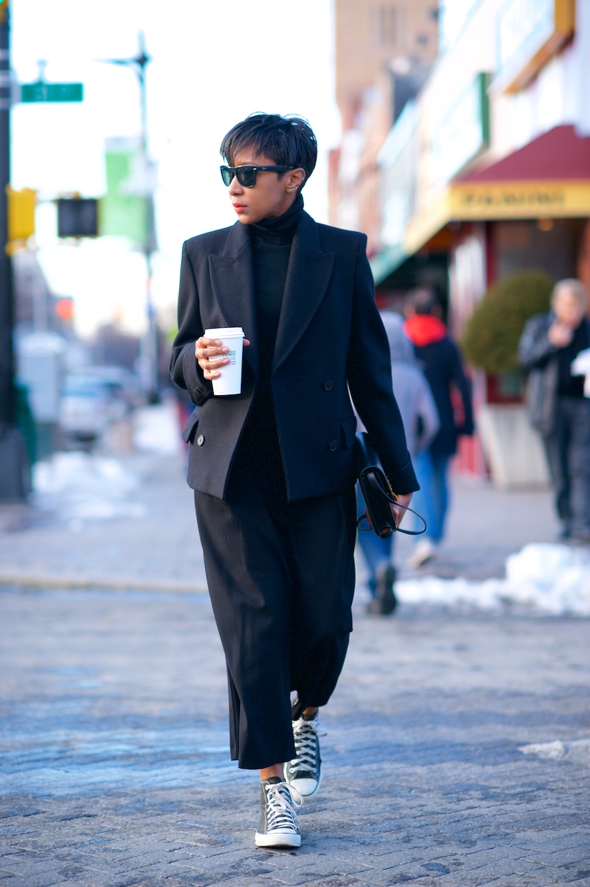 Black wool pea coats