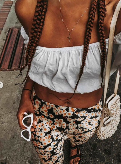 White Crop Top & Daisy Skirt