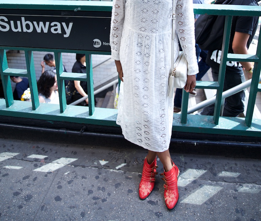 Chloe red boots, red ankle boots