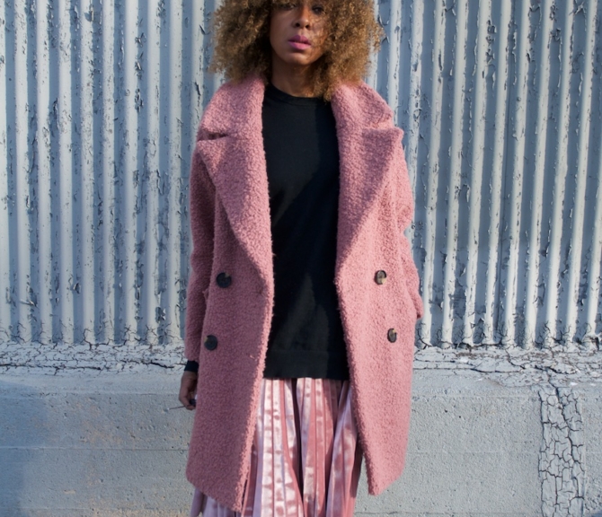 pink teddy coats