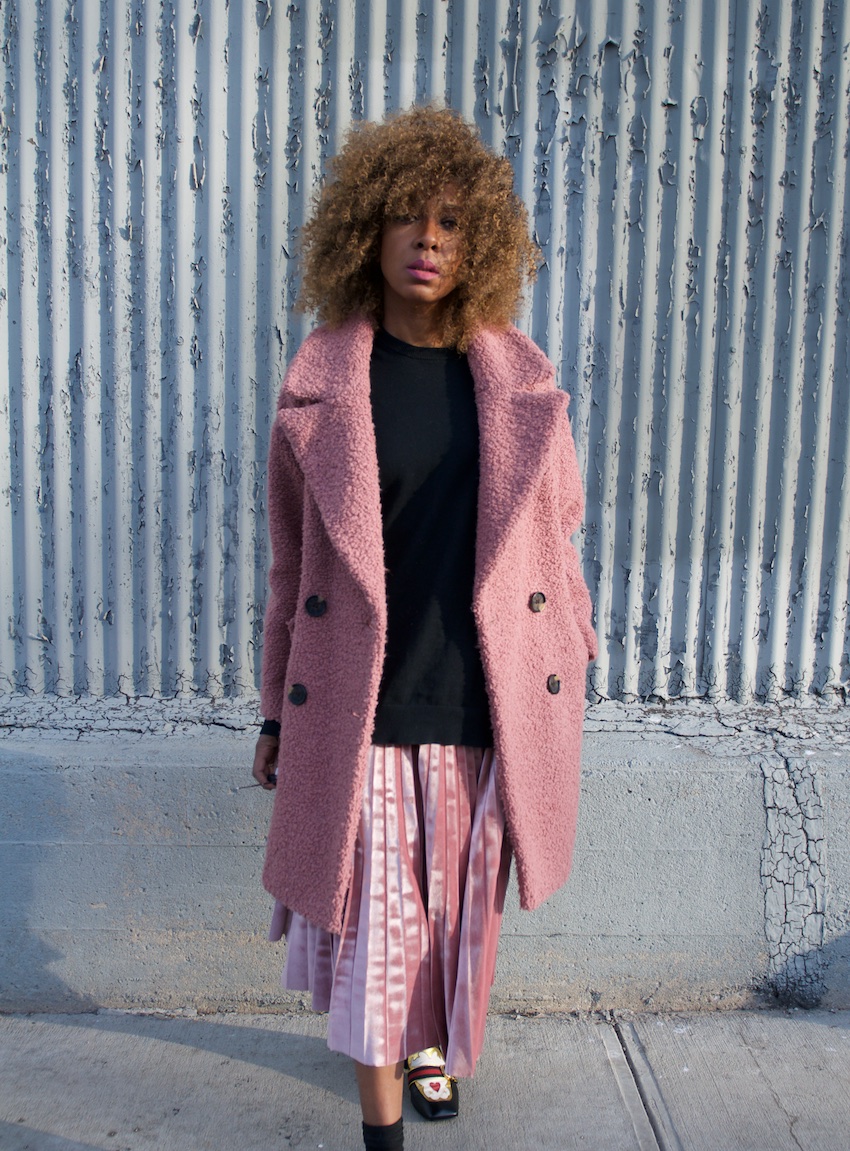 pink teddy coats