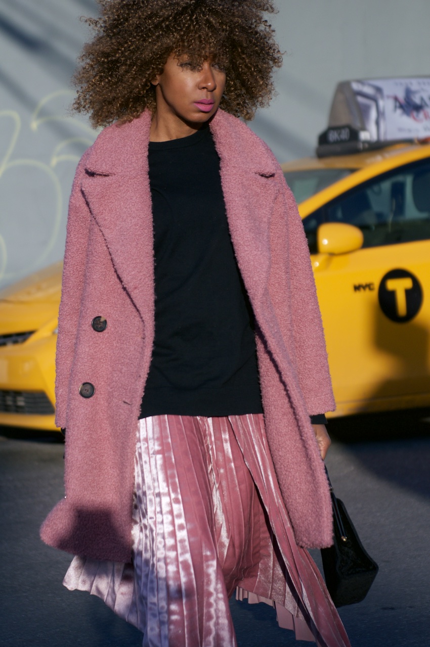 velvet pleated skirts