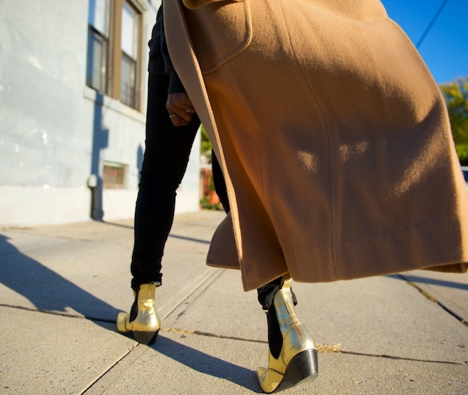 metallic gold boots