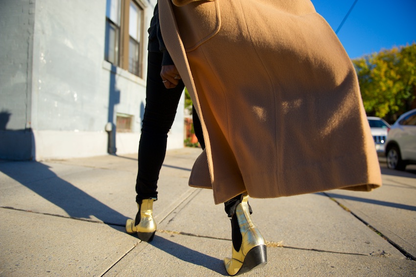 metallic gold boots