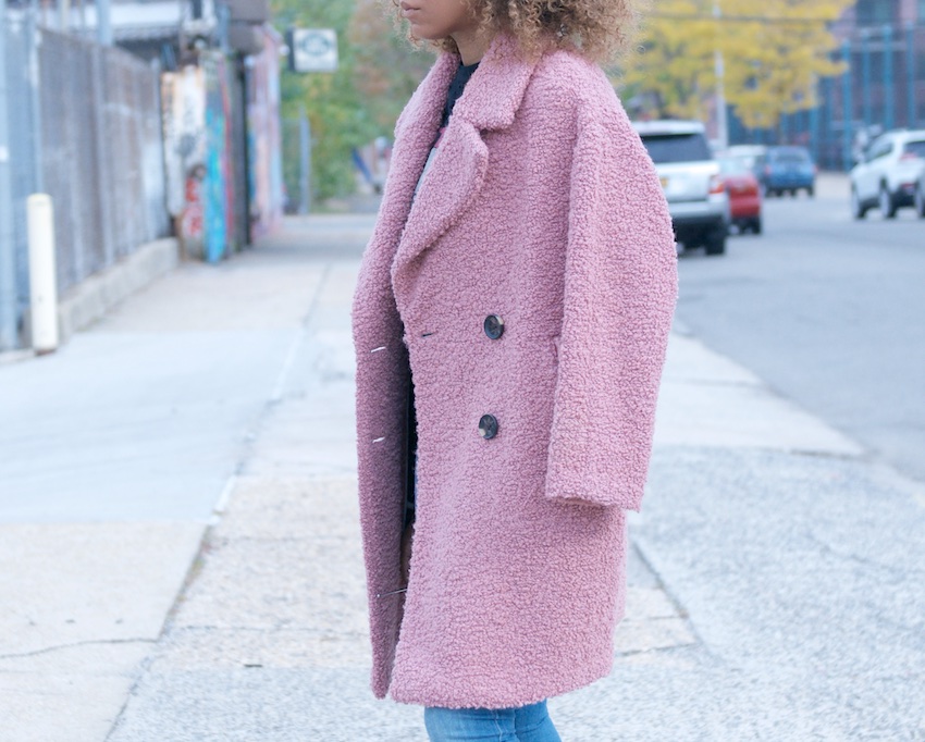 pink teddy coats