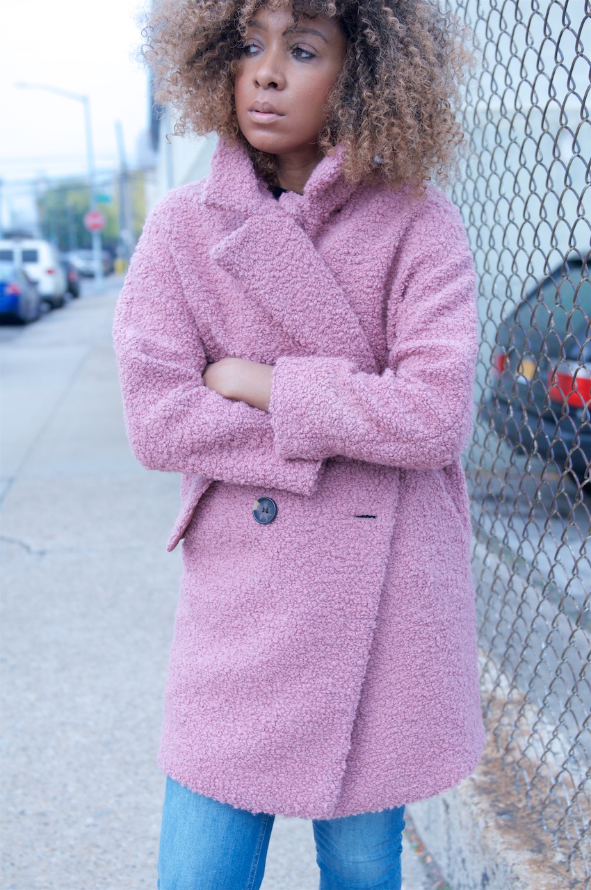 pink teddy coat