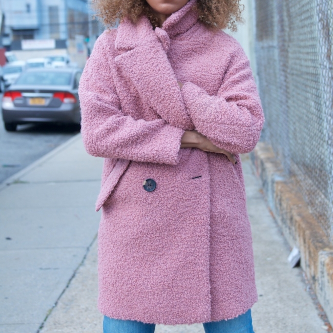 Topshop pink coat
