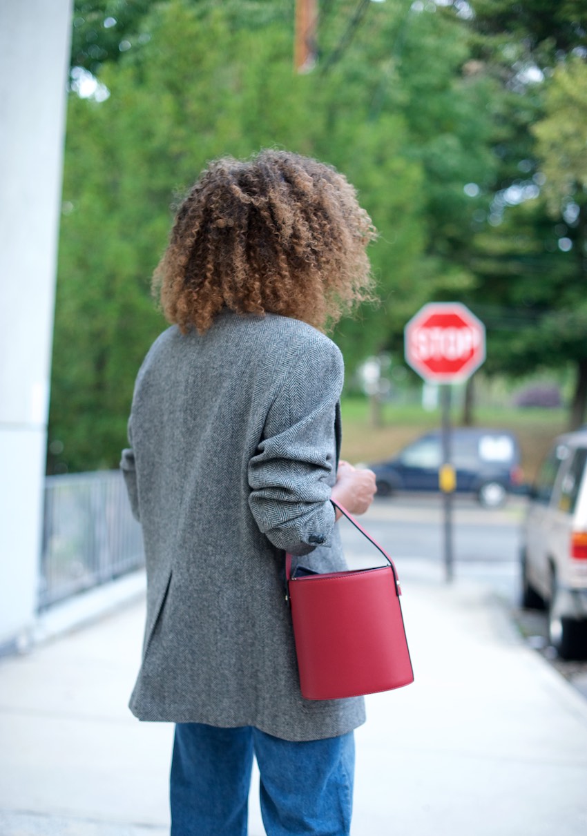 Grey wool prince of wales blazer