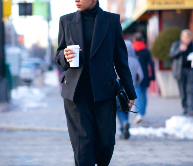 Black wool pea coats