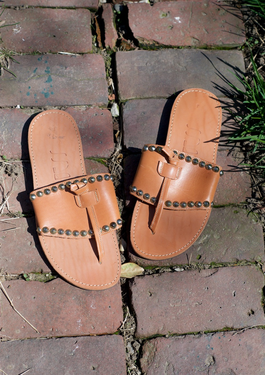 Studded leather sandals
