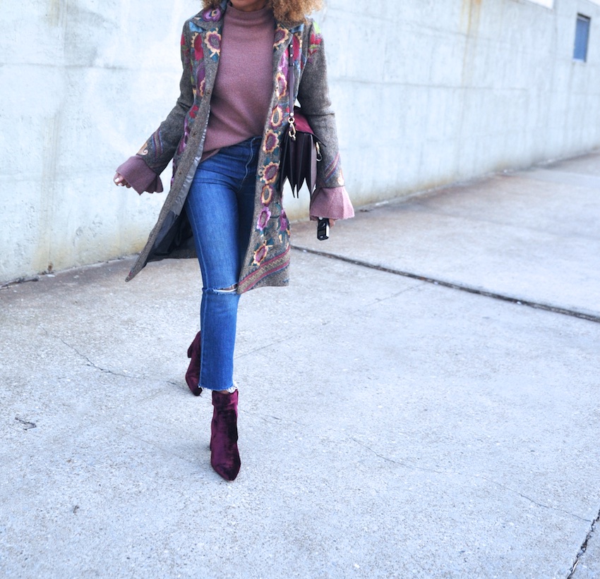 steve madden velvet ankle boots