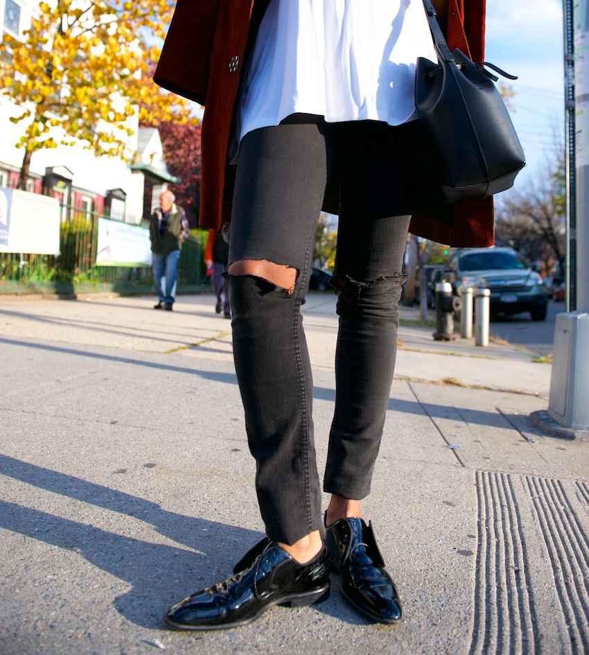 Mansur Gavriel black flamma bucket bag