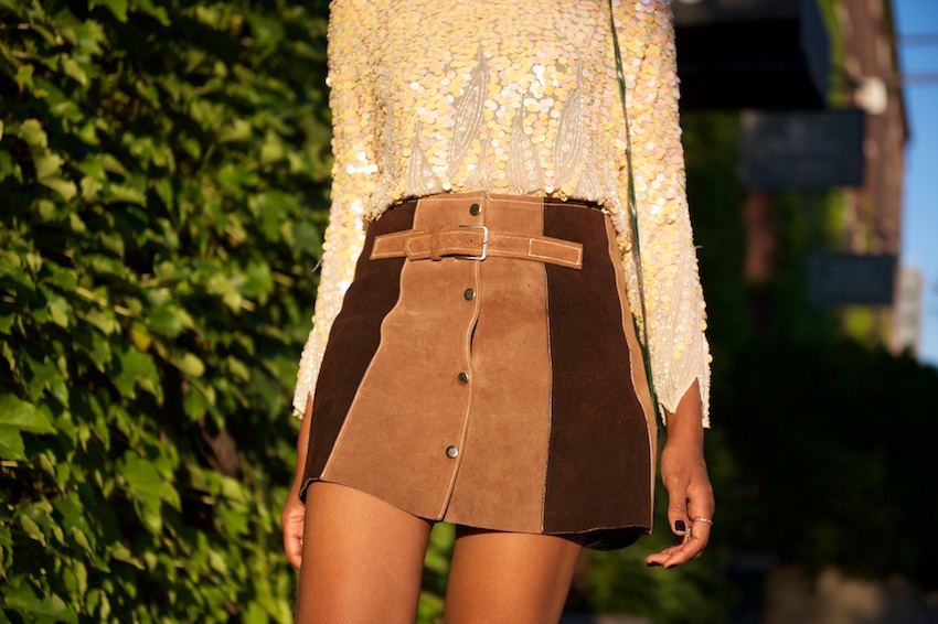 suede mini skirt