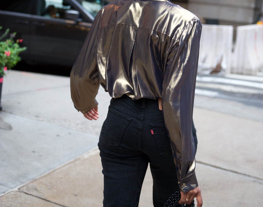 metallic gold shirt