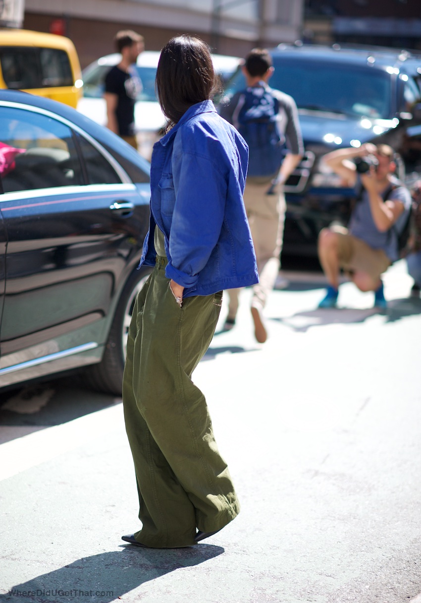 boxy jackets, wide leg pants, new york street style