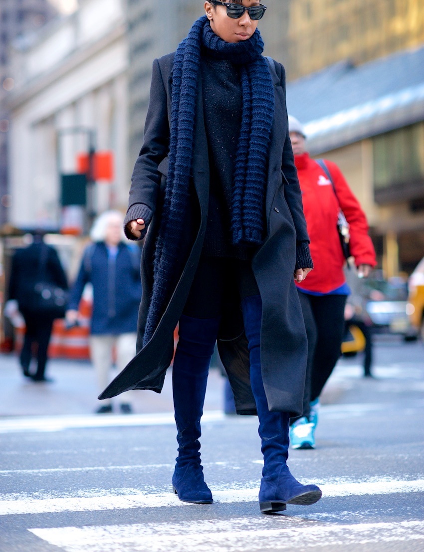 Navy deals suede booties