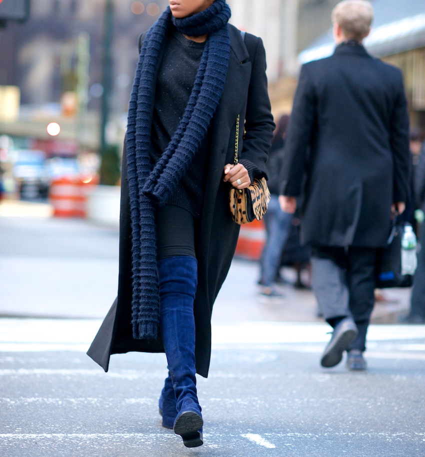 Blue suede over store the knee boots