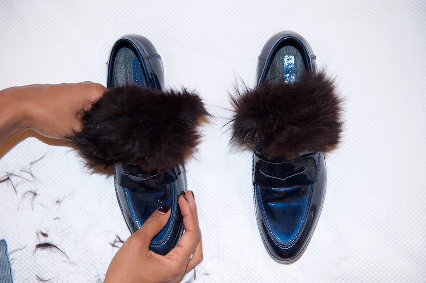 fur loafers