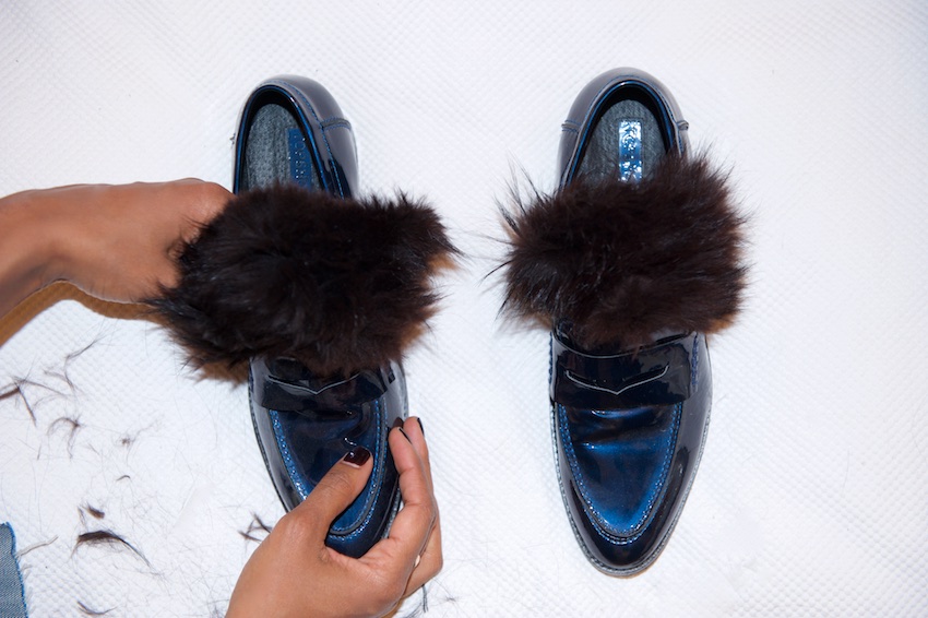 Fur loafers deals