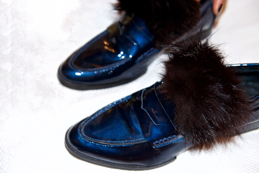 fur loafers