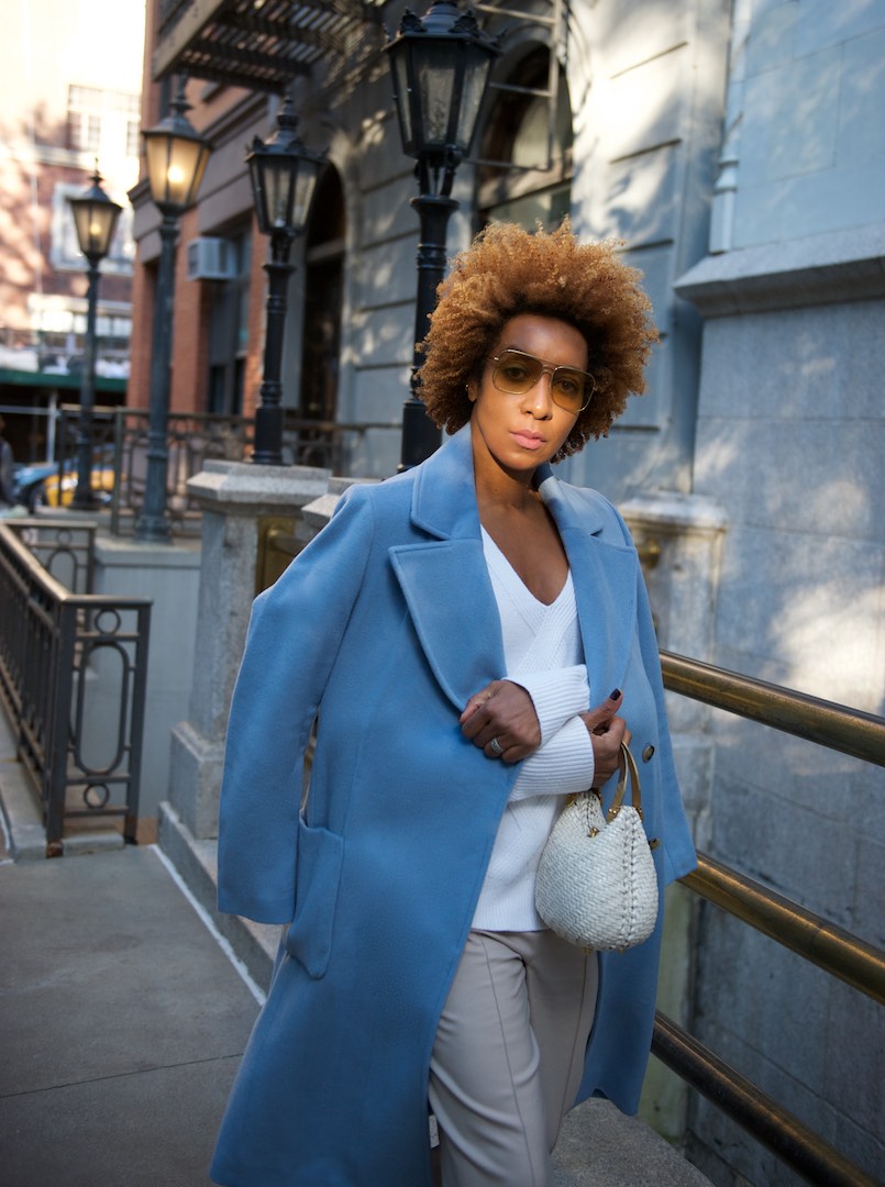 how to style blue coats