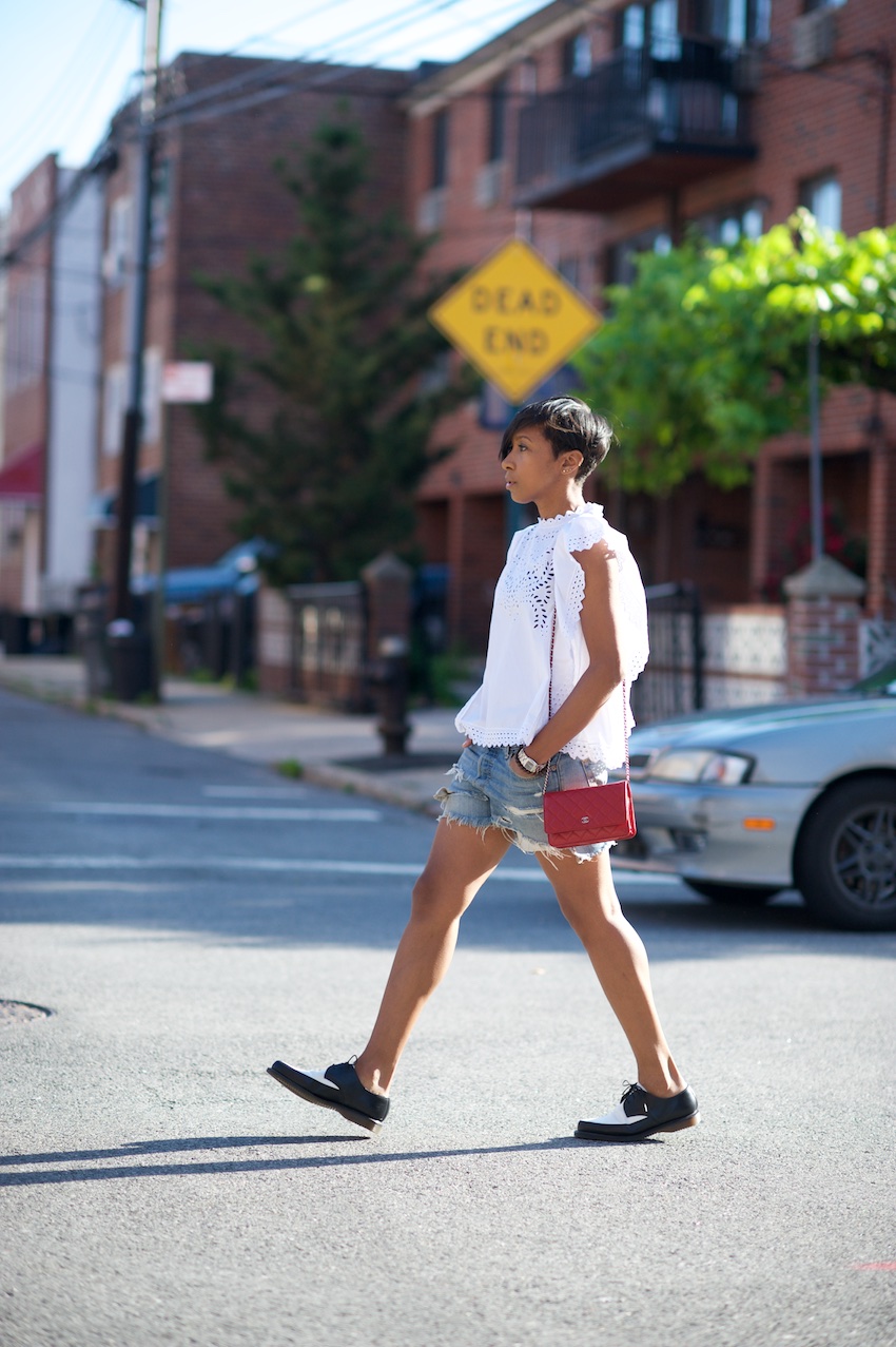 denim shorts