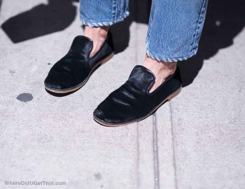 celine pony hair loafers