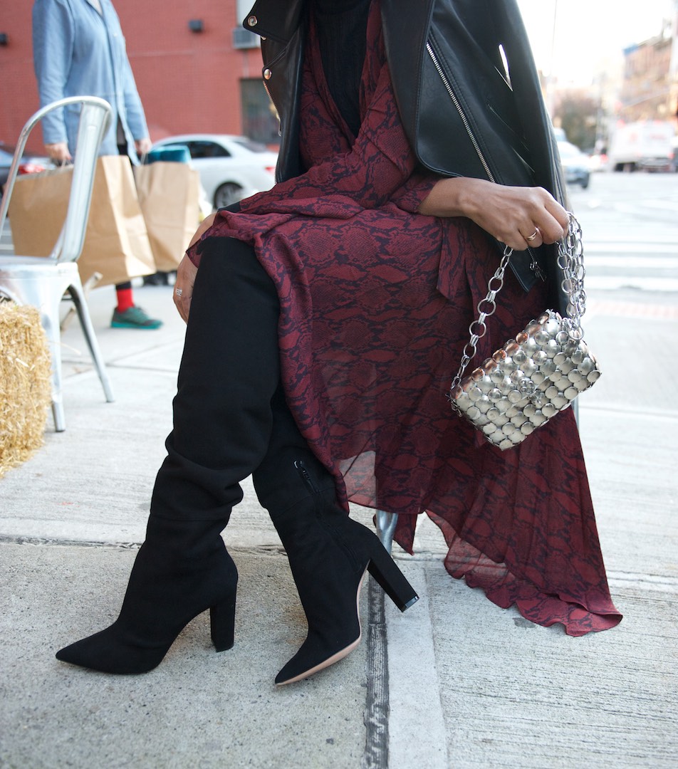 black suede over the knee boots