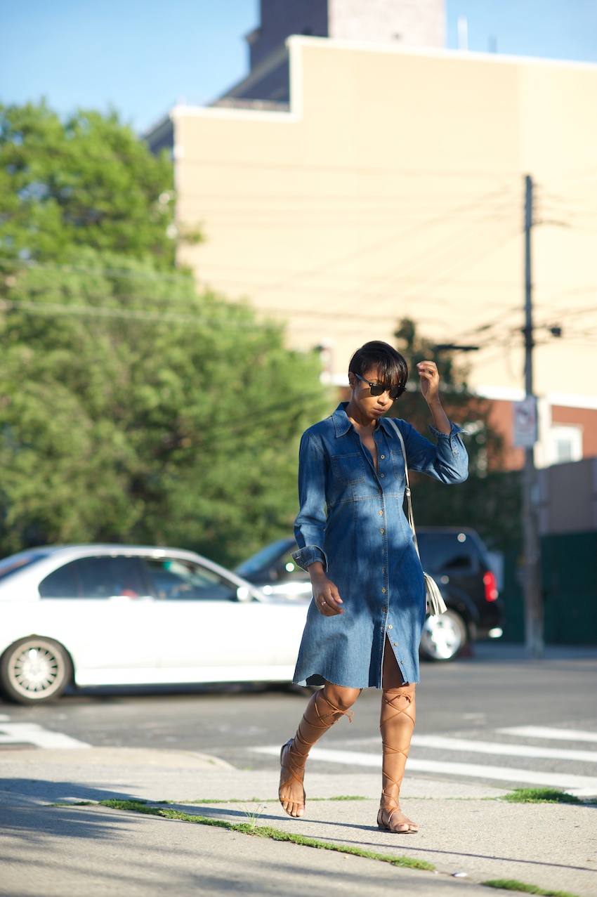 retro denim dress