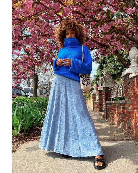 Spring 2021 Trends, Blue chunky knit