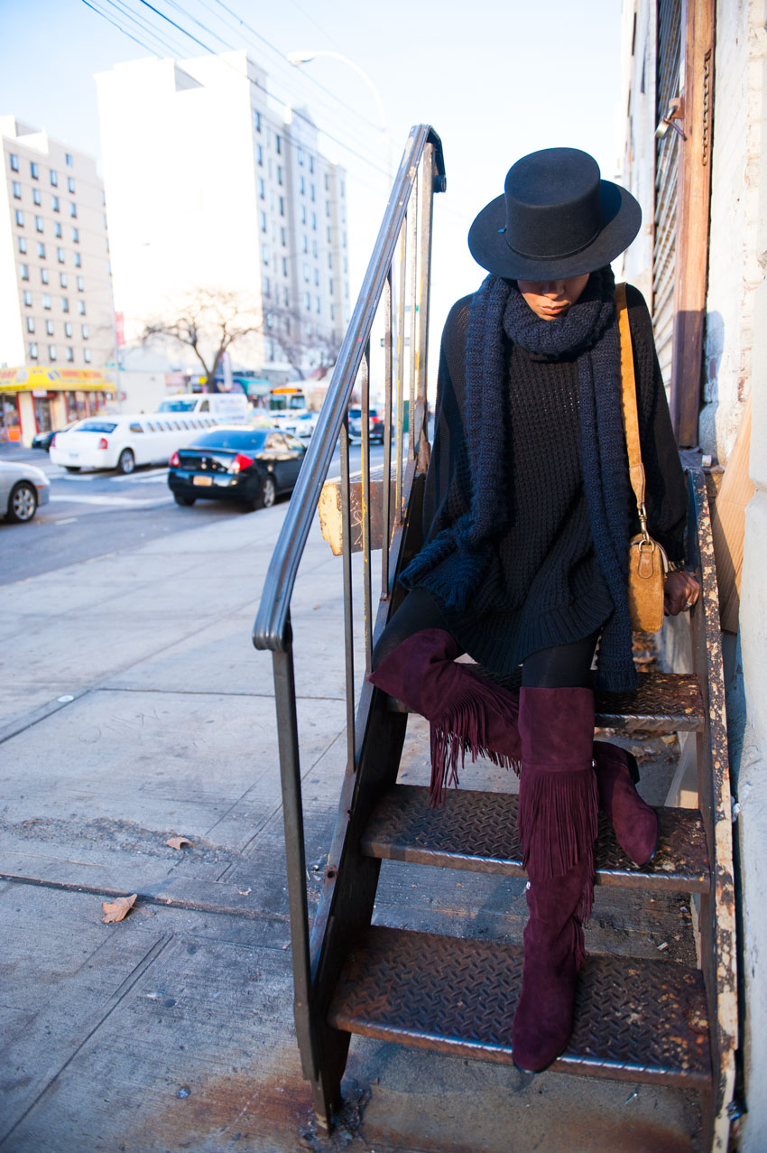 knee high suede boots